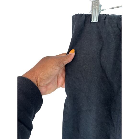 J. Jill Pure Jill Linen Slim Crop Pants Black Lagenlook Pull On Stretch Medium - Picture 5 of 11